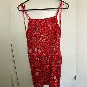 Red Paisley Print Dress